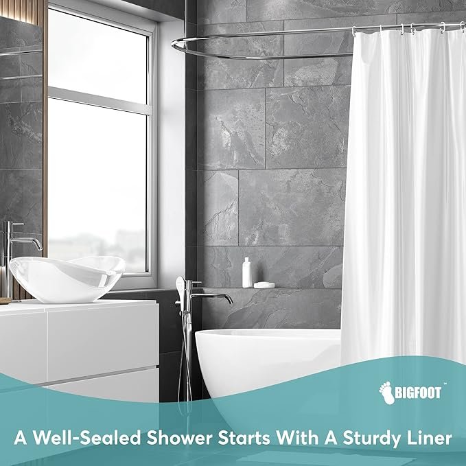 Premium Shower Curtain with Rustproof Metal Grommet and 2 Magnetic Weights