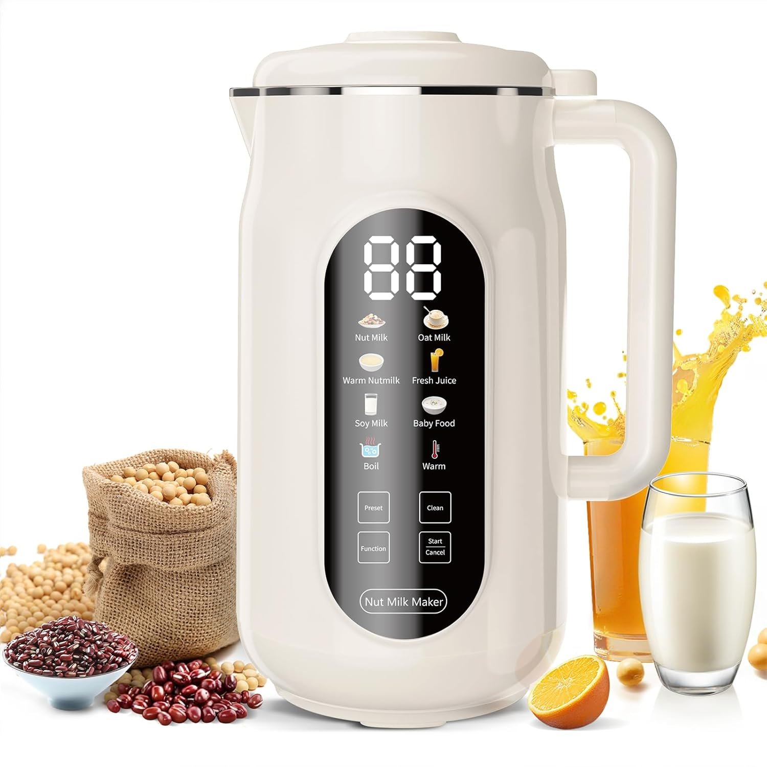 4.7-star 10-in-1 Nut Milk Maker: Set & Forget Plant Milk Magic 10-in-1-nut-milk-maker-machine-42oz-automatic-nut-milk-maker-with-led-touch-screen-self-cleaning-12h-delay-start-keep-warm-automatic-for-soy-oat-almond-milk-juice-coconut-plant-base-boil-water