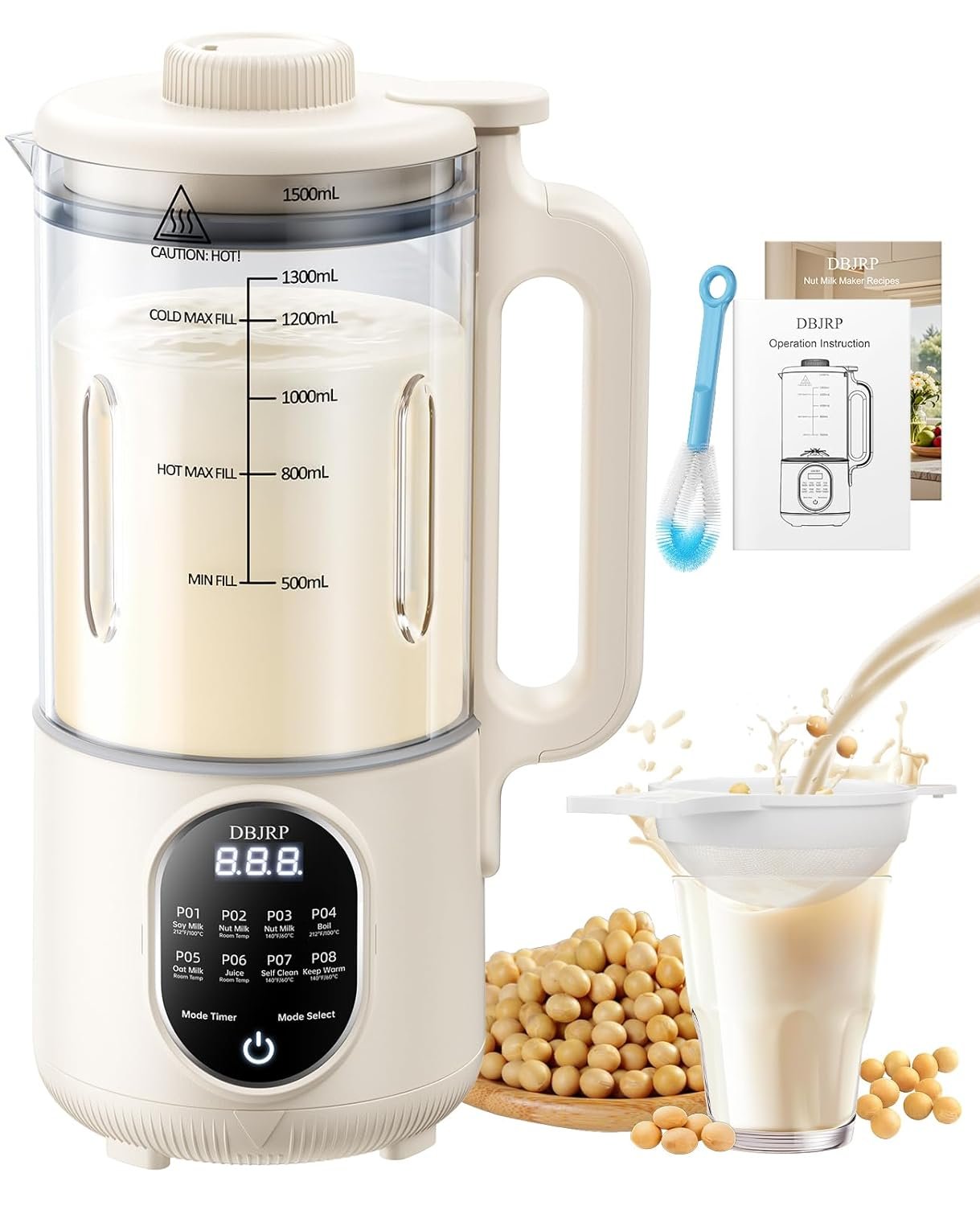 8-in-1 Nut Milk Maker: Easy, Affordable Plant Milk 44oz-nut-milk-maker-machine-8-in-1-automatic-soy-milk-maker-homemade-soy-almond-oat-coconut-plant-based-and-non-dairy-beverages-delay-start-self-cleaning-with-electronic-cookbook