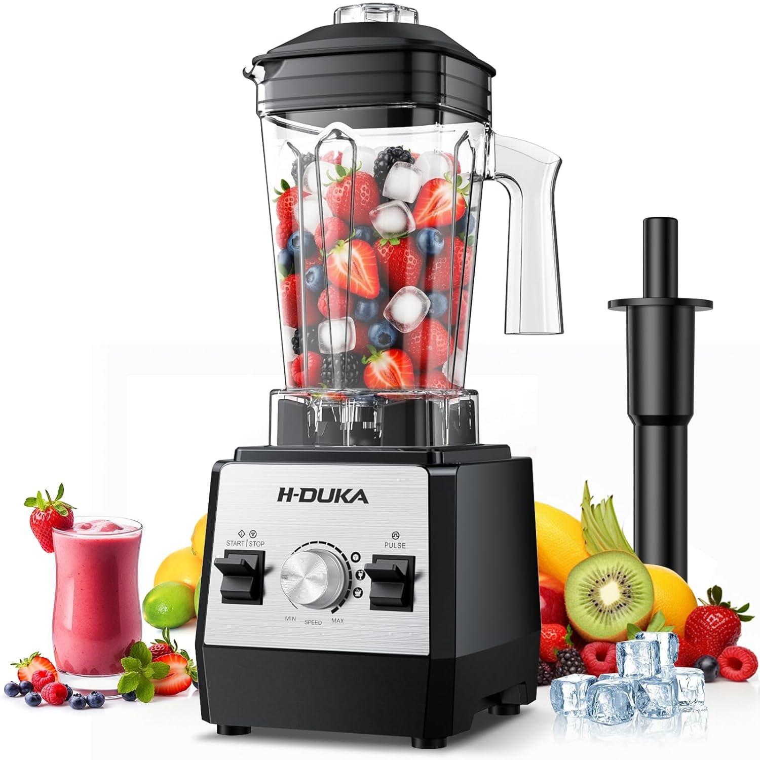 5-Star Smoothie Blender Under $50 - Powerful, Ice-Crushing Value blender-for-smoothies-64-oz-capacity-countertop-blenders-for-kitchen-powerful-smoothie-blender-with-bpa-free-container-ice-crushing-frozen-drinks-puree-protein-shakes-dishwasher-safe