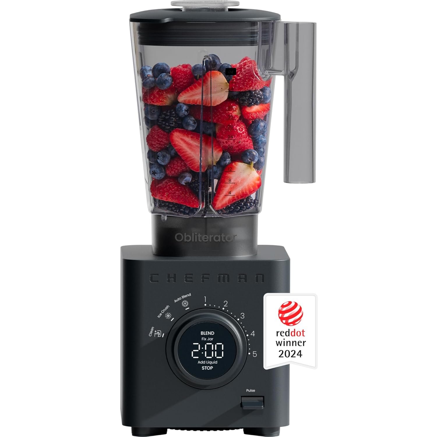 chefman-obliterator-48-oz-countertop-blender-for-smoothies-1380w-motor-to-crush-ice-nuts-and-frozen-fruit-with-stainless-steel-blade-auto-blend-function-includes-tamper-and-scraper-midnight