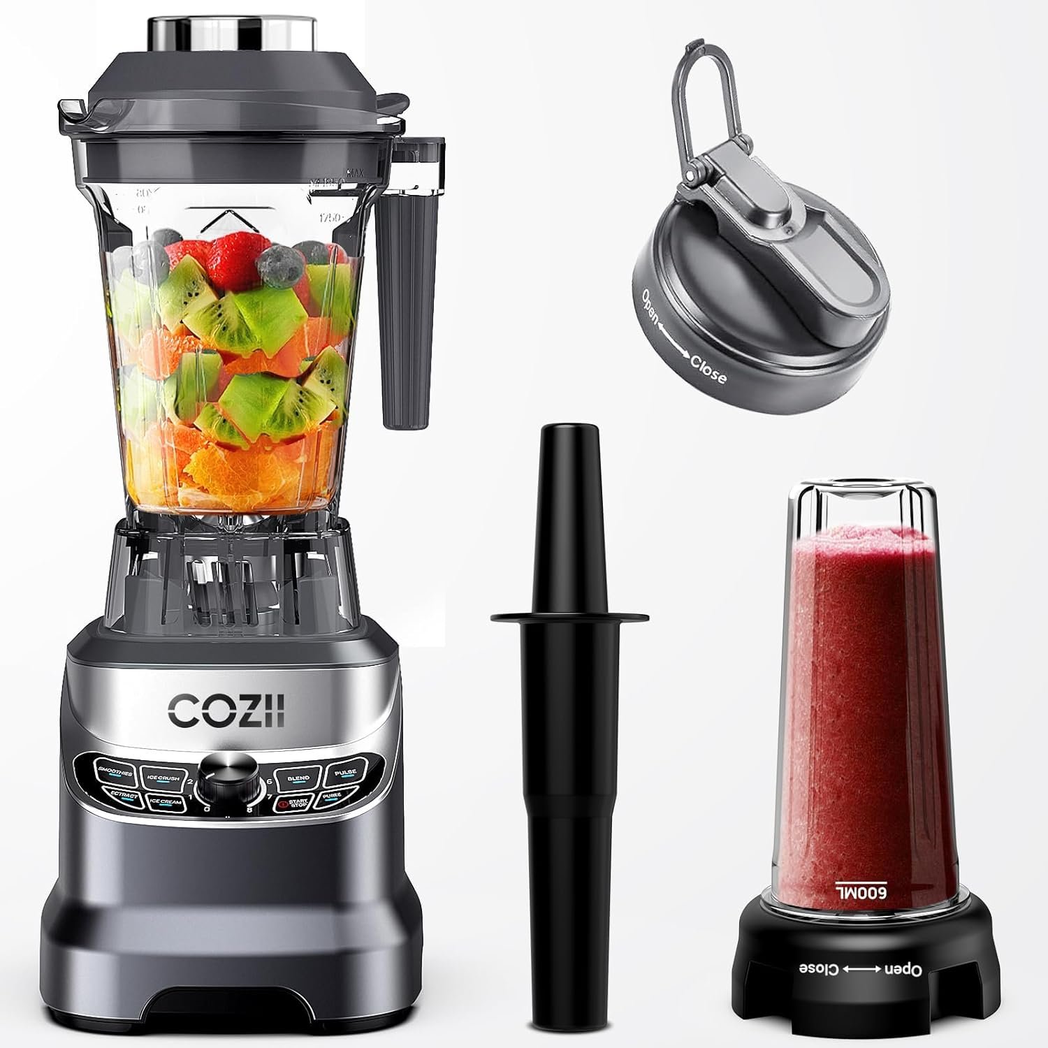 COZII 2000W Blender — Smoothies, Ice & Nuts for Under $80 cozii-professional-blender-2000w-smoothie-countertop-blenders-for-kitchen-64-oz-pitcher-21-oz-to-go-cup-7-preset-programs-for-ice-crush-frozen-drinks-dips-nut-butter-high-speed-dishwasher-safe