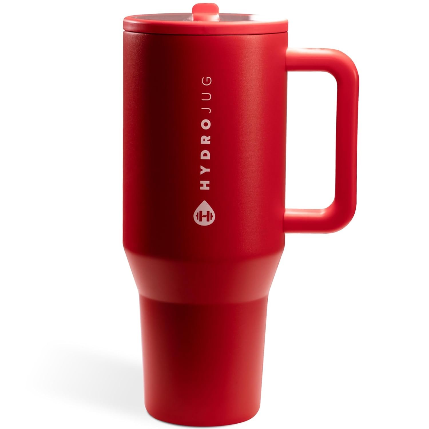 HydroJug Traveler 40oz: 4.5-Star Hydration Hero hydrojug-traveler-40-oz-water-bottle-with-handle-flip-straw-fits-in-cup-holder-leak-resistant-tumbler-reusable-insulated-stainless-steel-rubber-base-gifts-for-women-men-alumni-red