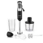 immersion-blender-handheld-hand-blender-with-500ml-food-chopper-600ml-container-milk-frother-egg-whisk-puree-infant-food-smoothies-sauces-and-soups-black