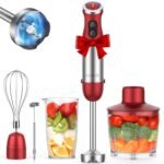 koios-5-in-1-hand-immersion-blender-1000w-12-speed-handheld-blender-stick-with-copper-motor-stainless-steel-blade-600ml-mixing-beaker-500ml-food-processor-whisk-milk-frother-non-bpa-red