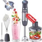 mueller-multistick-5-in-1-immersion-blender-handheld-12-speed-hand-mixer-turbo-boost-heaviest-duty-copper-motor-titanium-reinforced-blades-hand-blender-milk-frother-wand-whisk-beaker-chopper-grey
