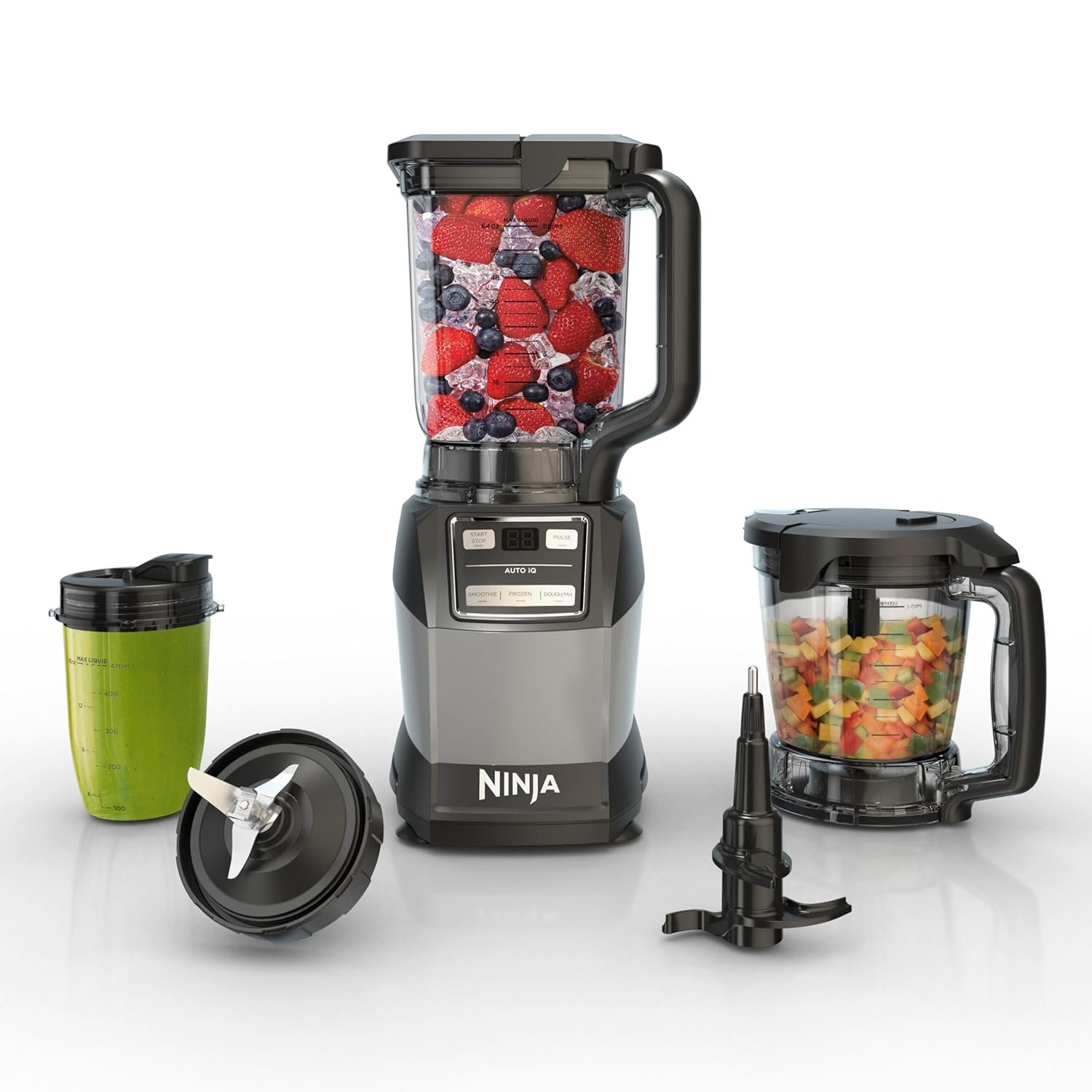 ninja-blender-compact-kitchen-system-1200w-3-functions-for-smoothies-dough-frozen-drinks-with-auto-iq-72-oz-blender-pitcher-40-oz-processor-bowl-18-oz-single-serve-cup-grey-amz493brn