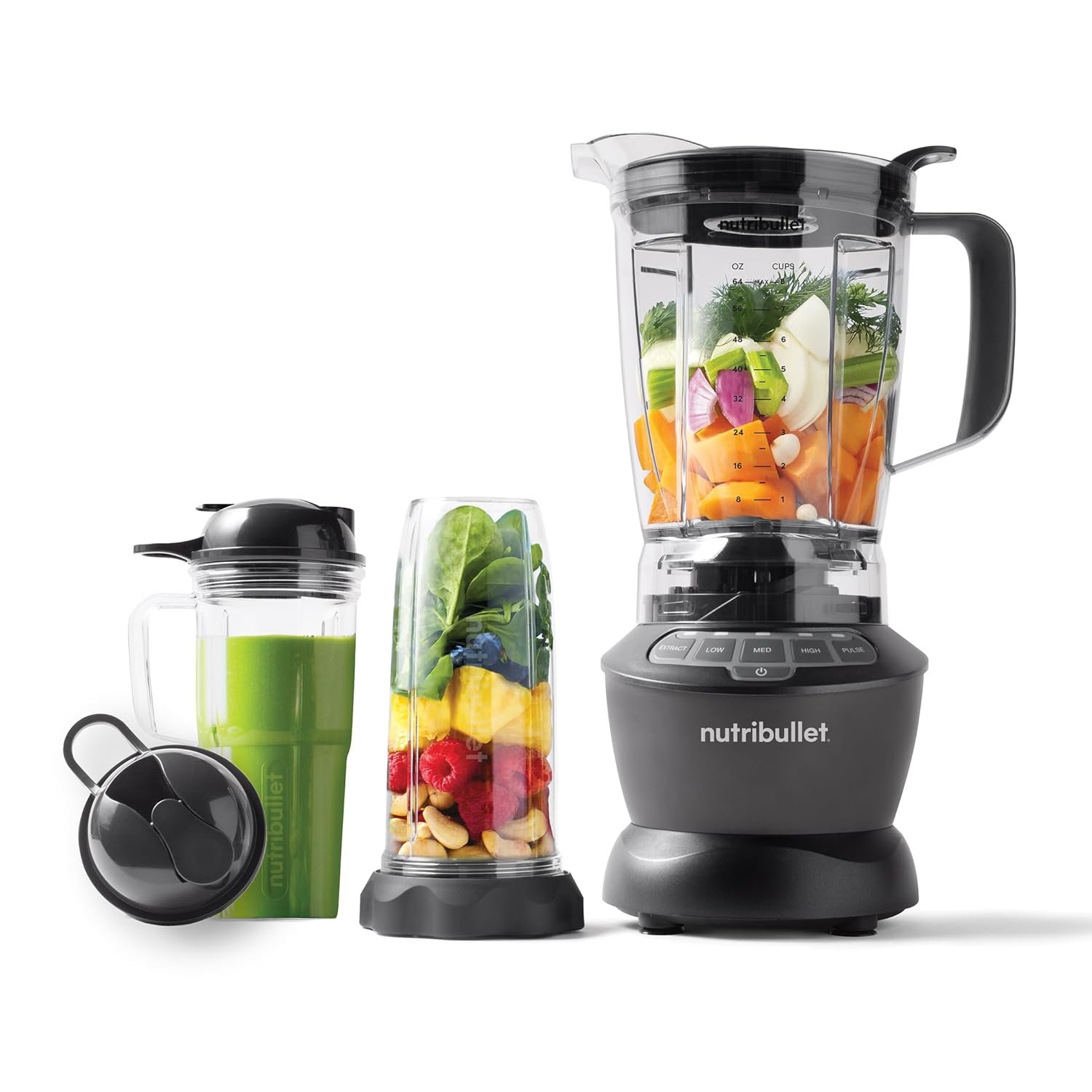 Nutribullet 1200W Blender Combo — Powerful Blends, Great Value nutribullet-full-size-blender-combo-1200w-nbf50500-dark-gray