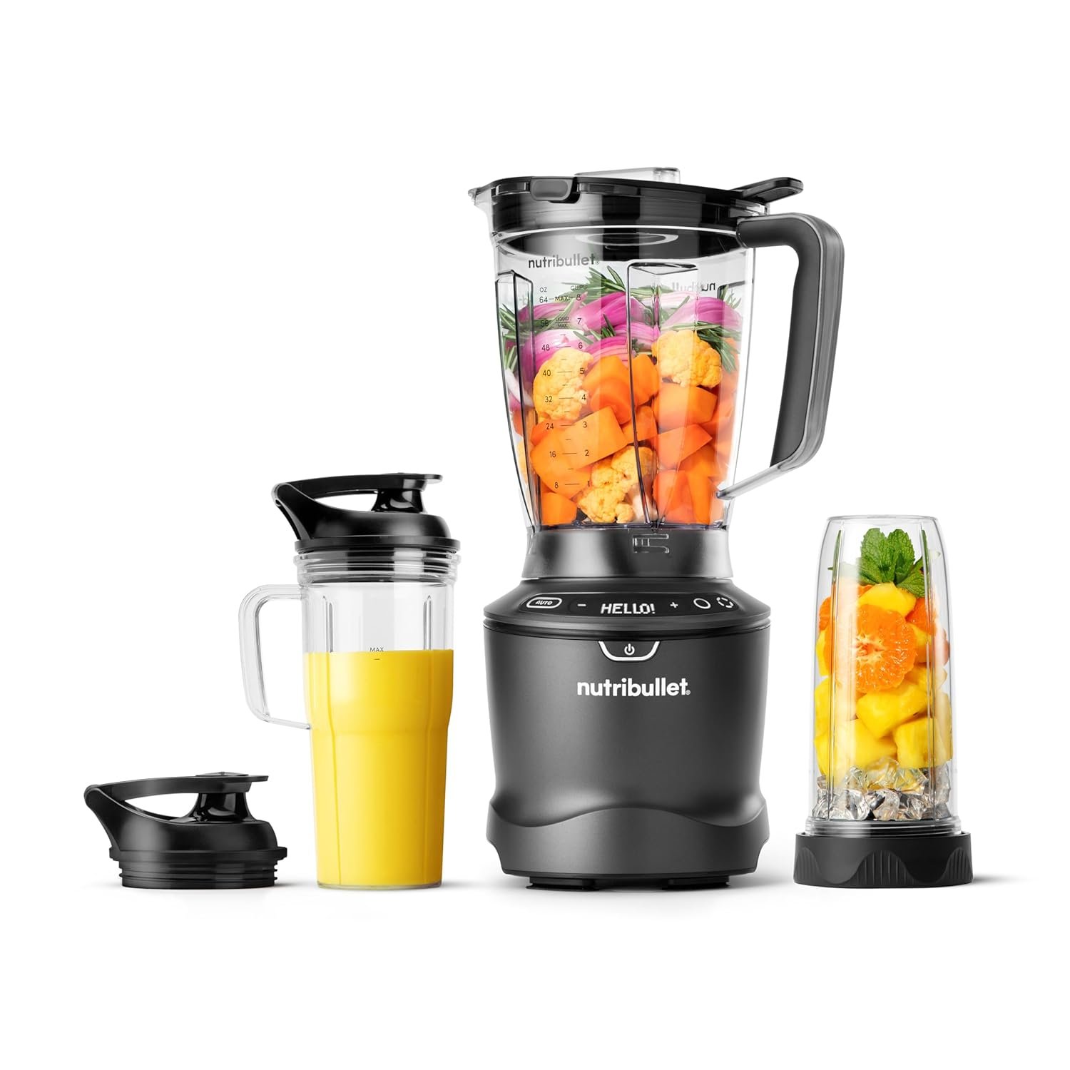NutriBullet SmartSense 1400W: Big Power for Smoothies & Soups nutribullet-smartsense-blender-combo-1400w-64oz-pitcher-32oz-24oz-cups-5-speed-smoothies-ice-and-frozen-fruit-nut-milk-soup-gunmetal-gray-nbf50700