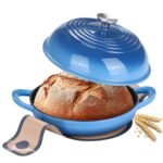 Bake Perfect Sourdough with Leonyo's 6-Qt Dutch Oven round-bread-oven-for-homemade-sourdough-bread-baking-leonyo-enameled-cast-iron-dutch-oven-pot-with-dome-lid-non-stick-silicone-baking-mat-for-cooking-6-quart-blue