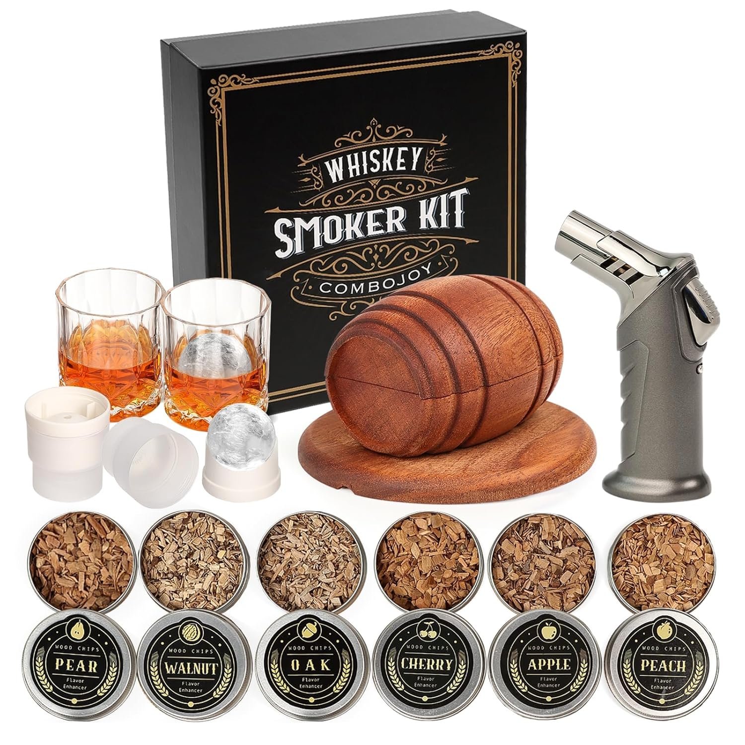whiskey-smoker-kit-with-torch-6-flavors-wood-chips-2-glasses-2-ice-ball-molds-cocktail-smoker-infuser-kit-old-fashioned-drink-smoker-kit-birthday-bourbon-whiskey-gifts-for-men-dad-no-butane-