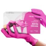 FifthPulse Hot Pink Nitrile Gloves