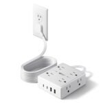 SUPERDANNY flat plug surge protector